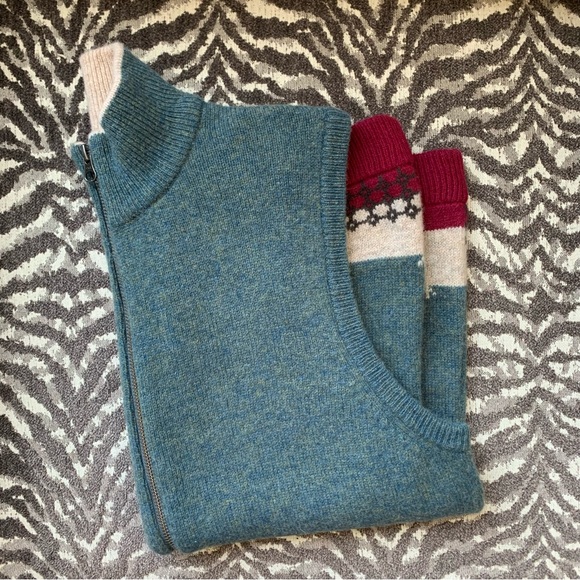 Woolrich—100% Lambswool Sheep Sweater Zipper Vest (Size Medium) - Picture 6 of 7